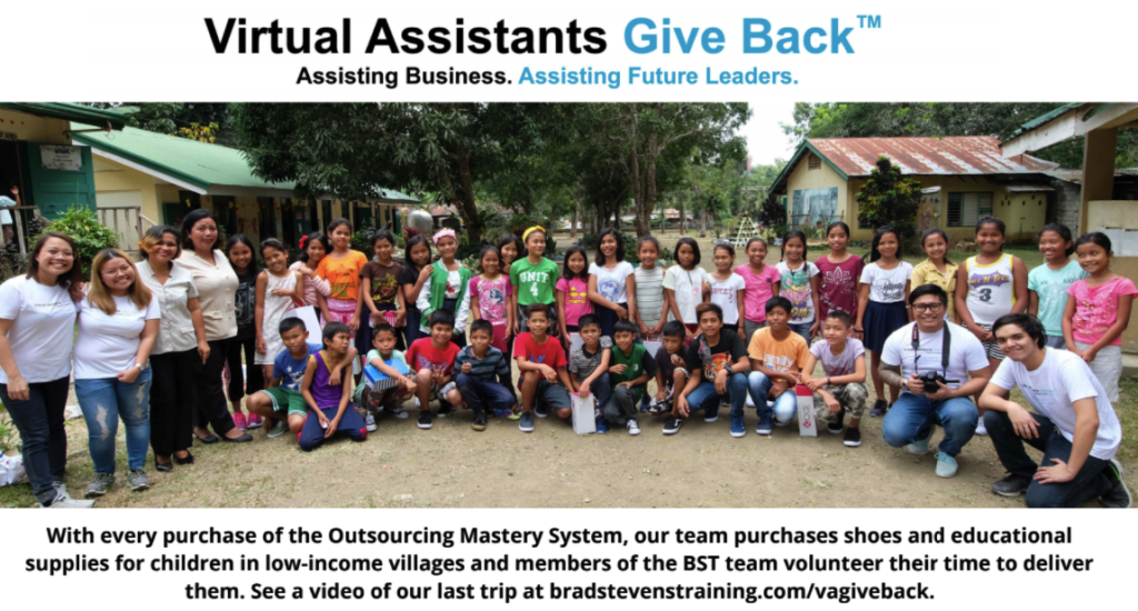 Virtual assistant give back